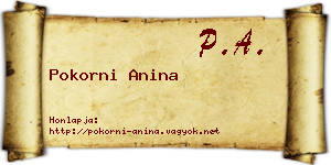 Pokorni Anina névjegykártya